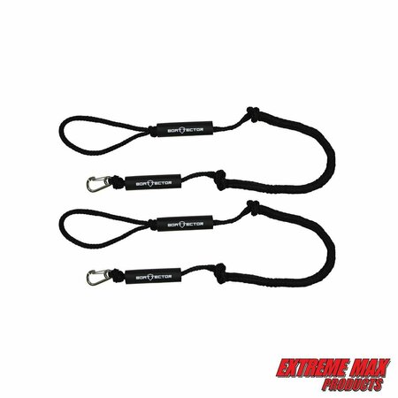 EXTREME MAX Extreme Max 3006.2966 BoatTector PWC Bungee Dock Line Value 2-Pack - 4', Black 3006.2966